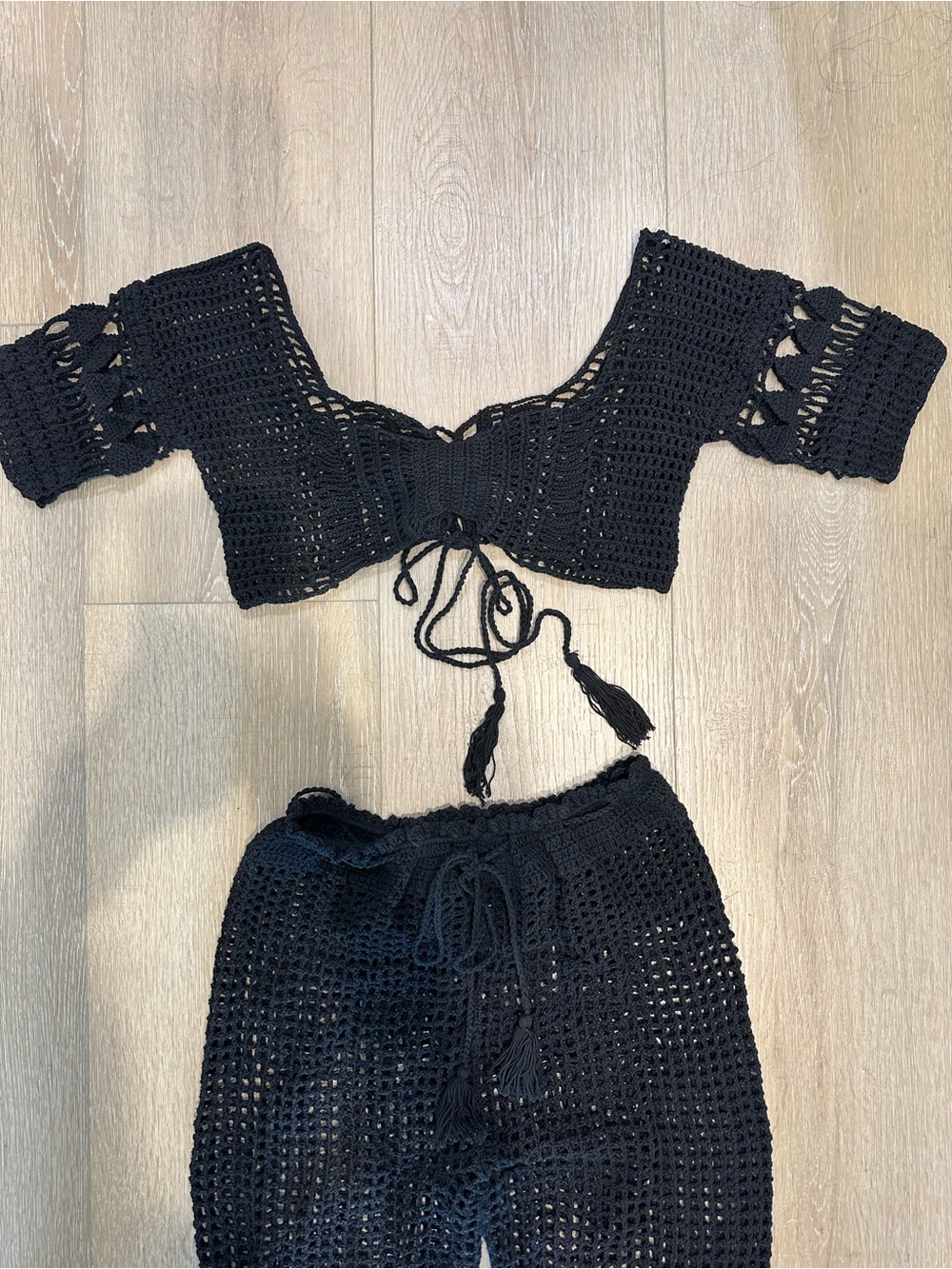 Black Andy Bagus Crochet Beach Set